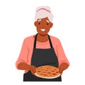 Granny Holds Freshly Baked Pie In Her Hands, Its Golden Crust And Aromatic Filling A Testament To Her Culinary Mastery