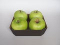 Granny Smith apple fruit food in cardboard basket Royalty Free Stock Photo