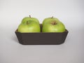 Granny Smith apple fruit food in cardboard basket Royalty Free Stock Photo