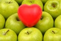 Granny Smith Apple With Heart Shape Royalty Free Stock Photo