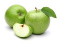 Granny Smith Apple and slice with leaf Royalty Free Stock Photo