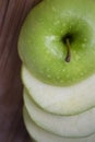 Granny smith apple sliced. Royalty Free Stock Photo