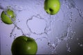 Granny smith apples and dripping water Royalty Free Stock Photo