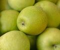 Granny smith apples fresh full frame. Healthy eating background. Many juicy green apples, health and nutrition concept. Royalty Free Stock Photo