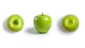 Granny smith big shiny green apple on a white background, isolated with shadow Royalty Free Stock Photo