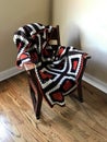 Granny Square Throw or Quilt on Old Rocking Chair