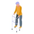 Granny walker icon, isometric style Royalty Free Stock Photo