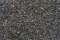 Granola bar. Healthy sweet dessert snack. Black sesame seeds with honey in background, close up Royalty Free Stock Photo