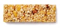 Granola bar muesli or cereal bar isolated on white Royalty Free Stock Photo