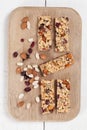 Granola bars with nuts, seeds and cranberries Royalty Free Stock Photo