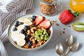 Granola bowl with fruits and berries Royalty Free Stock Photo