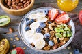 Granola bowl with fruits and berries Royalty Free Stock Photo