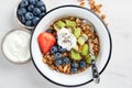 Granola bowl with fruits and greek yogurt