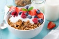 Granola breakfast with berries Royalty Free Stock Photo