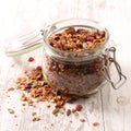 Granola with cerea Royalty Free Stock Photo