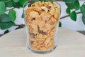 Granola or cornflake and almond Royalty Free Stock Photo