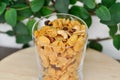 Granola or cornflake and almond Royalty Free Stock Photo