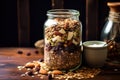 granola mix in reusable glass storage jar