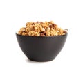 Granola, Muesli Breakfast, Crunchy Cereal Breakfast, Oatmeal Muesli with Seeds and Grains, Healthy Diet Royalty Free Stock Photo