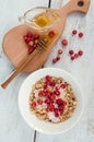 Granola with yoghurt and wild strawberries Royalty Free Stock Photo