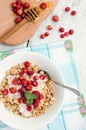 Granola with yoghurt and wild strawberries