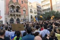 Granollers, Catalonia, Spain, October 3, 2017: paceful people in protest against spanish Royalty Free Stock Photo