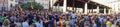 Granollers, Catalonia, Spain, October 3, 2017: paceful people in protest Royalty Free Stock Photo