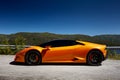 Gransherad / Norway. 04.06.2016: Lamborghini Huracan, engine V10, 580 HP Royalty Free Stock Photo