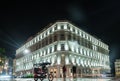 HAVANA, CUBA - OCTOBER 24, 2017: Grant Hotel Manzana Kempinski Hotel in Havana, Cuba. Night Time.