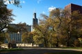 Grant Park Chicago blue sky fall leaves