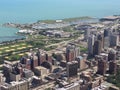 Grant Park view from the Willis Tower, Chicago, IL Royalty Free Stock Photo