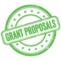 GRANT PROPOSALS text on green grungy round rubber stamp