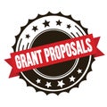 GRANT PROPOSALS text on red brown ribbon stamp