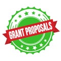 GRANT PROPOSALS text on red green ribbon stamp