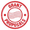 GRANT PROPOSALS text on red round postal stamp sign