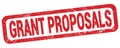 GRANT PROPOSALS text written on red rectangle stamp