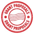 GRANT PROPOSALS text written on red round postal stamp sign