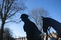 WW1 soldier silhouette close up in Wyndham Park.