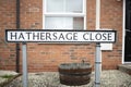 Hathersage close street sign in Grantham.