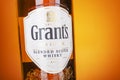Grants rum cask finish whisky on gradient background. Royalty Free Stock Photo