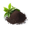 Granular Aquarium Soil Isolated, Natural Substrate, Black Organic Topsoil, Earth with Fertilizers