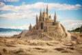 Granular Beach sandcastle. Generate Ai Royalty Free Stock Photo