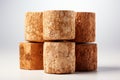 Granulated Cork on white background