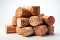 Granulated Cork on white background