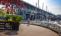 Granville Bridge along False Creek at summer day. Vancouver is the third most populous metropolitan area Royalty Free Stock Photo