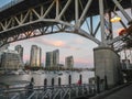 Granville bridge, highway 99 in vancouver canada in the evening