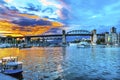 Granville Island Burrard Street Bridge Vancouver British Columbia Canada Royalty Free Stock Photo