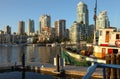 Granville island looking north BC Canada. Royalty Free Stock Photo