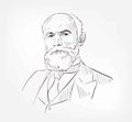 Granville Stanley Hall was a American psychologyst theorist vector sketch portrait isolated