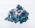 Grape Agate Clusters from Indonesia isolated on white Selenite